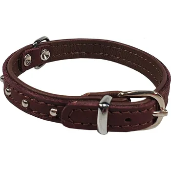 Obojek pro psa PROFIZOO Obojek DENYS kůže zdobený (14 mm x 37 cm) hnědá