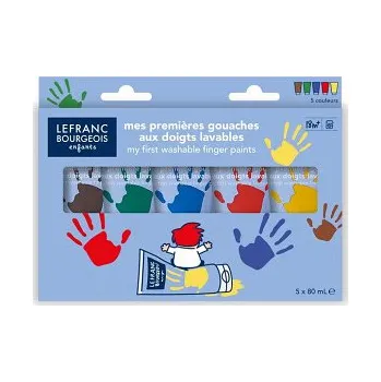 Speciální výtvarná barva Prstové barvy Lefranc pro děti 5x80ml (Prstové barvy Lefranc pro děti 5x80ml)