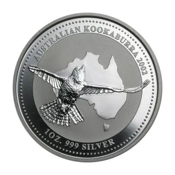 10 uncí stříbrná mince Austrálie Kookaburra 2002