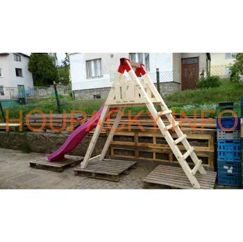 Žebřík Dřevěné schůdky ke skluzavce 120