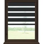 Dekodum Roleta den a noc v hnědé kazetě soft, barva látky Černá Šířka (cm): 130, Výška (cm): Balkonová (do 200 cm), Strana mechanismu: Levá