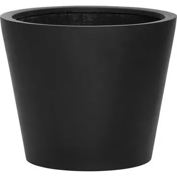 Květináč Pottery Pots Venkovní květináč kulatý Bucket S, Black (barva černá), kolekce Natural, kompozit Fiberstone, průměr 50 cm x v 40 cm, objem cca 57 l