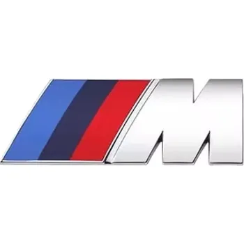 Tuning 3D logo BMW M samolepka 5,5 x 2 cm - stříbrná