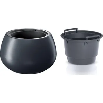 Květináč Plastový květináč s vložkou HEOS antracit, varianta 43,6 cm
