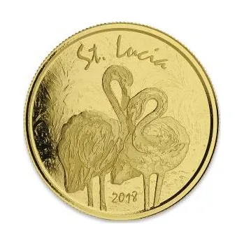 Sběratelství 1 unce zlatá mince EC8 St. Lucia - Flamingo 2018