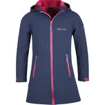 DÍVČÍ ZATEPLENÝ SOFTSHELLOVÝ KABÁT TROLLKIDS LILLESAND, NAVY / MAGENTA Velikost: 110
