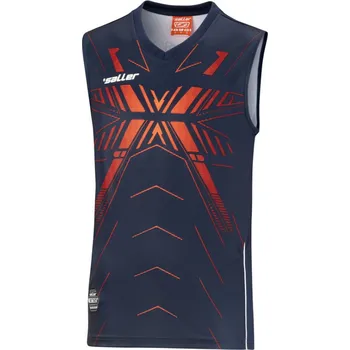 Saller X.72 Tréninkové triko bez rukávů BARVA: 527 tmavě modrá-neon oranžová-bílá, Velikost: L Lehké funkční triko pro trénink i volný čas