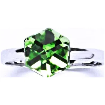 Prsten Stříbrný prsten Swarovski Peridot - T1230 (Stříbrný prsten se Swarovski krystalem)