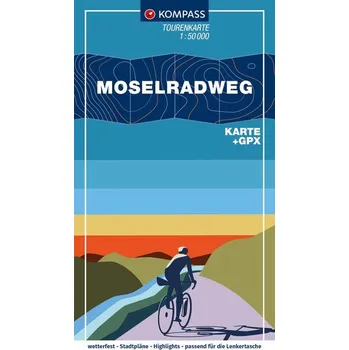 KOMPASS Fahrrad-Tourenkarte Moselradweg von Schengen nach Koblenz 1:50.000