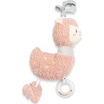 Hračka pro nejmenší NEW BABY Edukační hrající plyšová hračka s klipem Lama