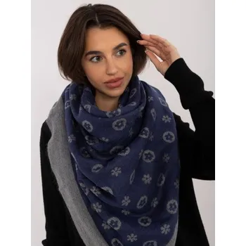 Šátek Dámská šála vzorovaná tmavě modro šedá