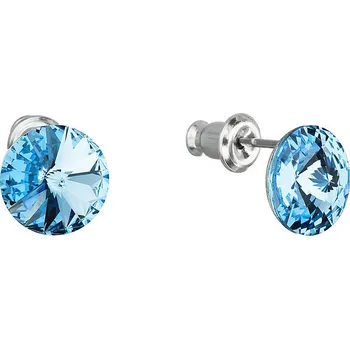 Náušnice Evolution Group s.r.o. Náušnice bižuterie se Swarovski krystaly modré kulaté 51037.3 aqua