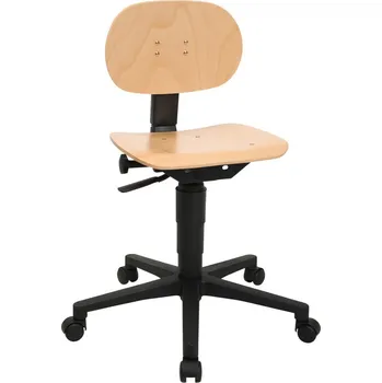 Otočná židle TopStar Tec 11, plastová podnož, sedák z bukového dřeva