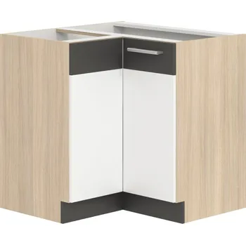 Kuchyňská linka RUTHIN, dolní rohová skříňka D90NW, bílý lesk + vyzvednutí ZDARMA