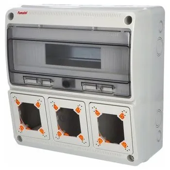 modulární přístroj a rozvaděč Famatel Skříň 3975 AcquaCOMBI IP65, 3 otvory, 16 modulů, 330x330x150mm