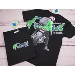 Triko Kugo krátký rukáv FB3814 černé s motorkou velikost oblečení - děti: 170