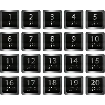 Samolepící etiketa CEDULKY PRO NEVIDOMÉ (Braillovo písmo) - Označení pater ve výtahu vč.