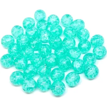 Dětské navlékací korálky CZ Skleněné korálky praskačky 8mm mentolová - 20ks