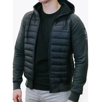 Pánská mikina Pánská přechodná bunda v tmavě šedé barvě, VELIKOST 2XL