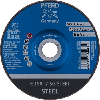 Příslušenství k brusce Pferd 62215726 | Brusný kotouč 150 x 7,2 x 22,23 mm, SG STEEL