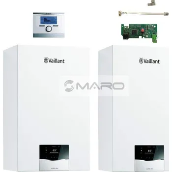 Kotel Vaillant Sestava 2x závěsných plynových kondenzačních kotlů ecoTEC plus ioniDetect VU 35CS/1-5 (N-INT2) + řídící jednotka multiMATIC VRC 700 + modulu VR 32, 0020320815
