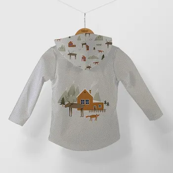 Panel se střihem 86 softshell bunda severská krajinka