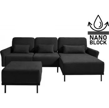 Sedací souprava Rohová polohovací sedací souprava s taburetem Adapto - PRAVÁ - výběr potahu - nano block