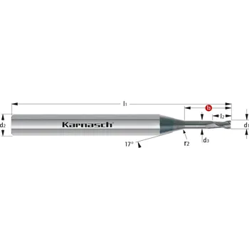 Fréza Karnasch 3065420010004 | Tvrdokovová mikro stopková fréza 0,10x0,4-40x4 mm, Z=2