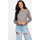 GUESS dámská mikina Ruby s kamínky hnědá M