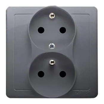 Elektrická zásuvka Simon BMGZ2T/21 Zásuvka dvojnásobná ocelová 16A