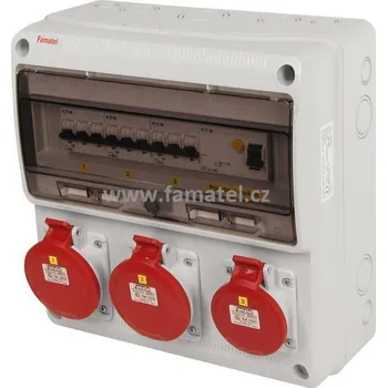 Famatel v607-6kA - ZSF00102000.1 /3974 Zás.skříň IP44 jištěná s chráničem 63/4/003