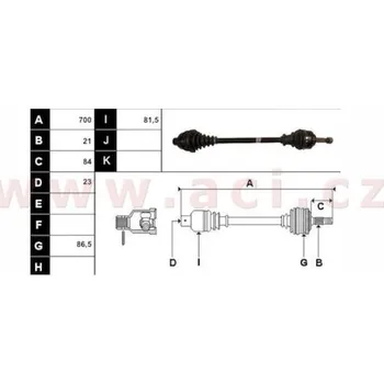 poloosa AVORD d=705 mm, 21 dr. u kola, 23 drážek u převodovky, +ABS 26z, +AUT (převodovka MB1), P, repasovaný originál (+vratná