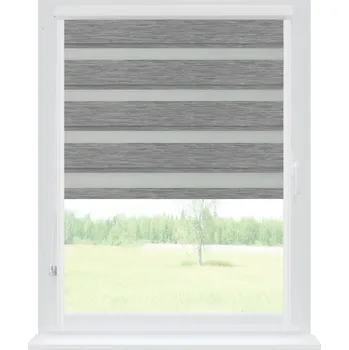 Roleta Dekodum Roleta den a noc v bílé kazetě zatemňovací, barva látky Stříbrná Šířka (cm): 100, Výška (cm): Standardní (do 150 cm), Strana mechanismu: Levá