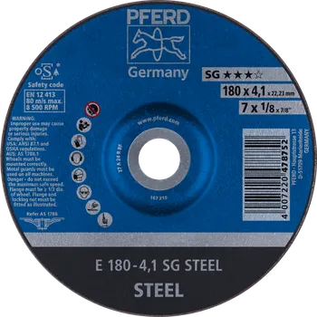 Brusný kotouč Pferd 62217426 | Brusný kotouč 180 x 4,1 x 22,23 mm, SG STEEL