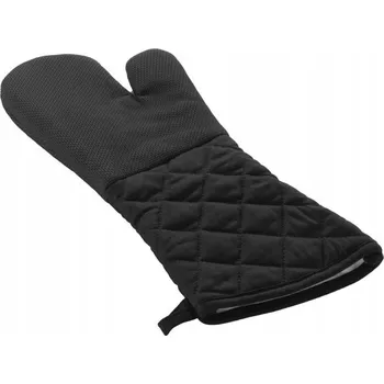 Chňapka SILIKONOVÁ KUCHYŇSKÁ CHŇAPKA S RUKÁVEM, ČERNÁ BAVLNĚNÁ 40x20 cm