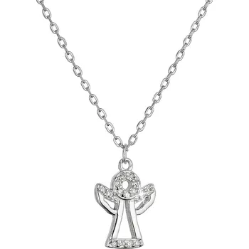 Náhrdelník Evolution Group s.r.o. Stříbrný náhrdelník anděl se zirkony 12105.1
