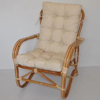 Ratanové křeslo NILAM polstr světle béžový melír