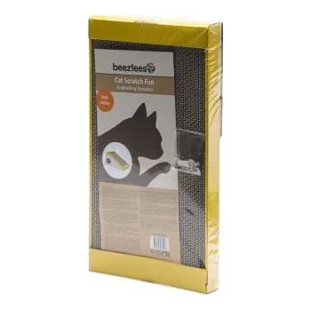 Kartonové škrabadlo s šantou kočičí, RAMPINO, žluté, 47 x 26 x 25 cm