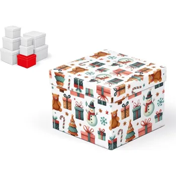 Dárková krabička MFP krabice dárková vánoční C-V009-D 14x14x11cm 5371163