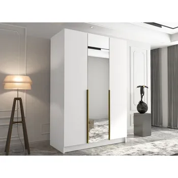 Šatní skříň Šatní skříň Mirpat II, Barva: bílá / bílá + zlatá MIRJAN 5903211352232