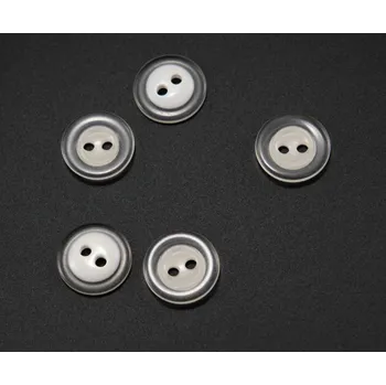 Knoflík Dírkový knoflík kombinovaný - transparent lomená bílá - průměr 1,5