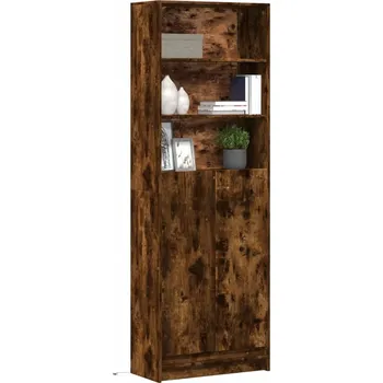 Příborník do zásuvky vidaXL Skříň highboard s LED kouřový dub 69 x 32,5 x 200 cm kompozit