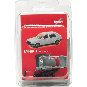 autíčko Volkswagen Golf II šedá Minikit 1:87 - Herpa stavebnice VW Golf II - stavebnice KIT