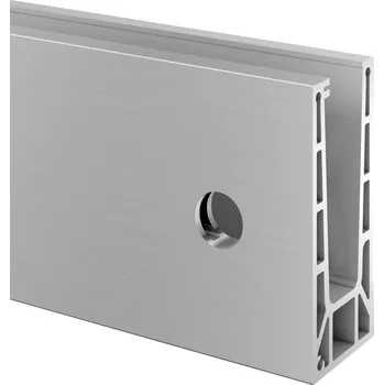 Zábradlí Easy Glass Pro, základní profil, boční montáž, délka 5000 mm, hliník, kartáčovaný, eloxovaný