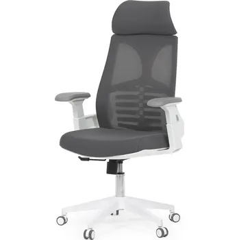 Jídelní židle Autronic Židle kancelářská, tmavě šedá síťovina MESH, bílý plast, plastový kříž KA-S247 WT