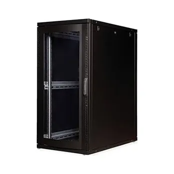 Racková skříň ROLINE 19" serverový rozvaděč 26U, stojanový, Pro, š. 600, h. 1000, plexisklo dveře, černý - 26.21.0148