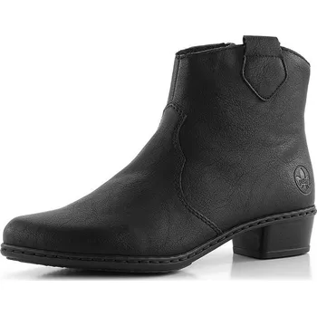 Dámské kozačky Rieker kotník na podpatku černý Y0762-00 - 37 | P687305