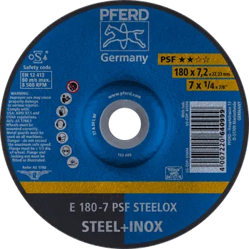 Brusný kotouč Pferd 62017640 | Brusný kotouč 180 x 7,2 x 22,23 mm, PSF STEELOX