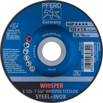 Brusný kotouč Pferd 62212848 | Brusný kotouč 125 x 7,4 x 22,23 mm, SGP WHISPER STEELOX