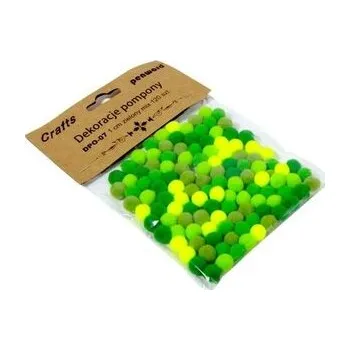 Dekoracje pompony 1cm mix zielony 120szt